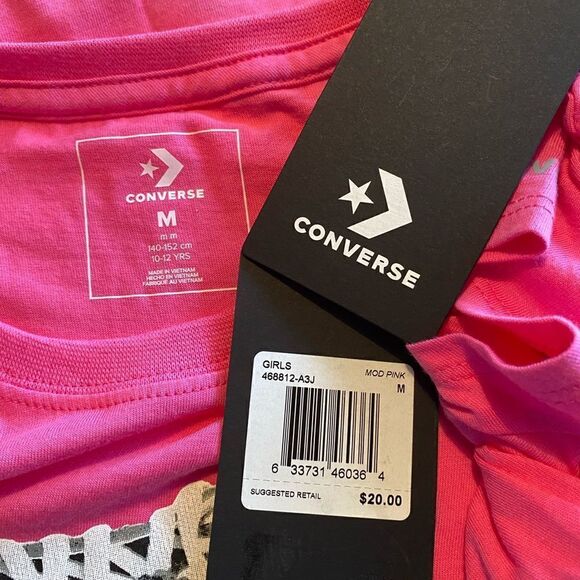 CONVERSE Girls Medium Sneaker Pink Tshirt - Picture 3 of 3